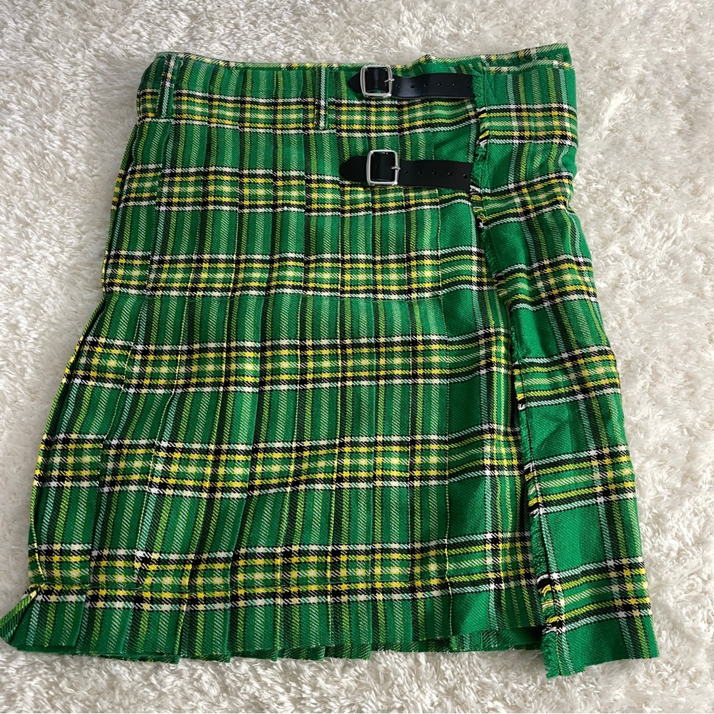 Scottish Design Tartan Kilt green and yellow - size 34